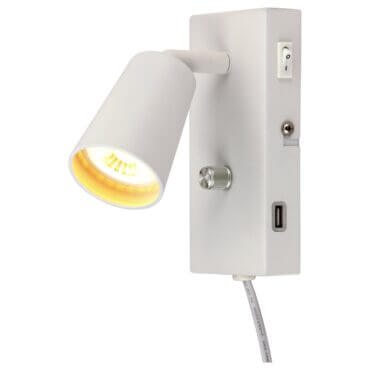 Kony LED Veggspot USB-Lader Dimbar 6W WarmDim Matt Hvit